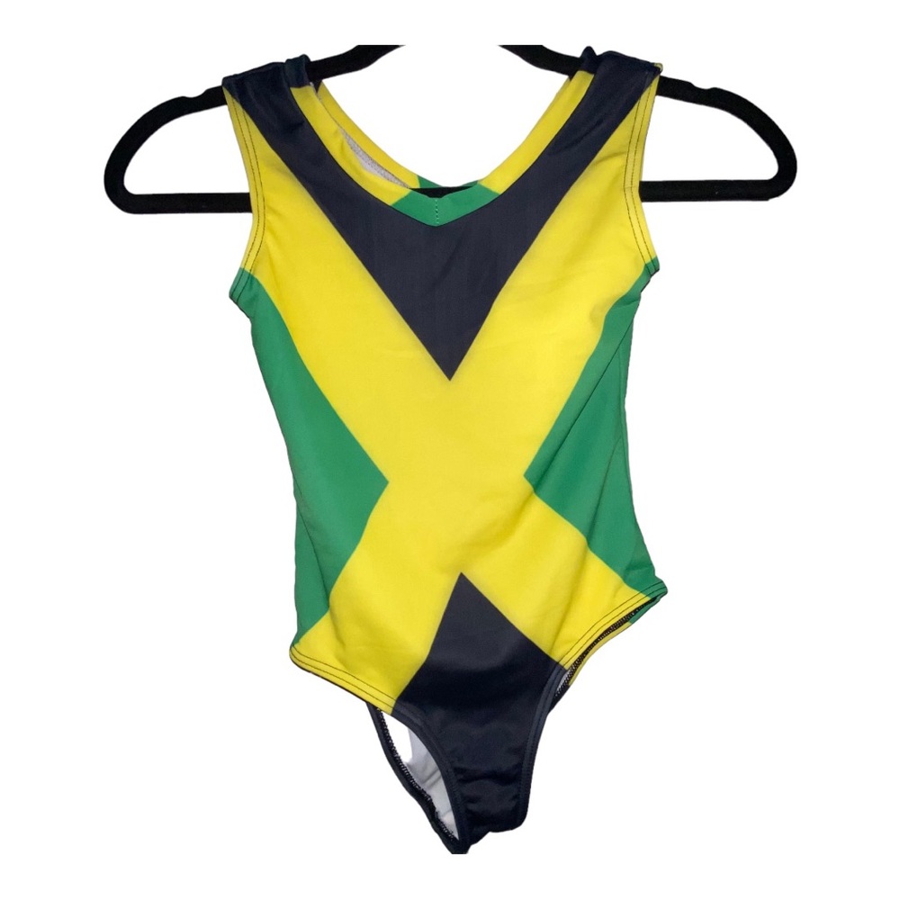 Girls One-Piece Swimsuit Jamaican Flag Swimwear